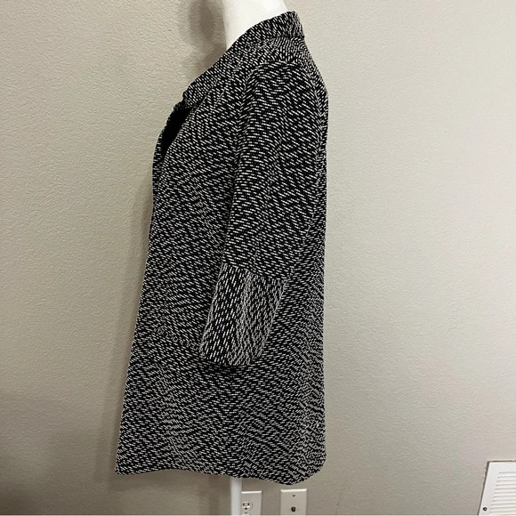 Zozo black & white tweed jacket with three-quarter length sleeves size medium - Picture 8 of 15